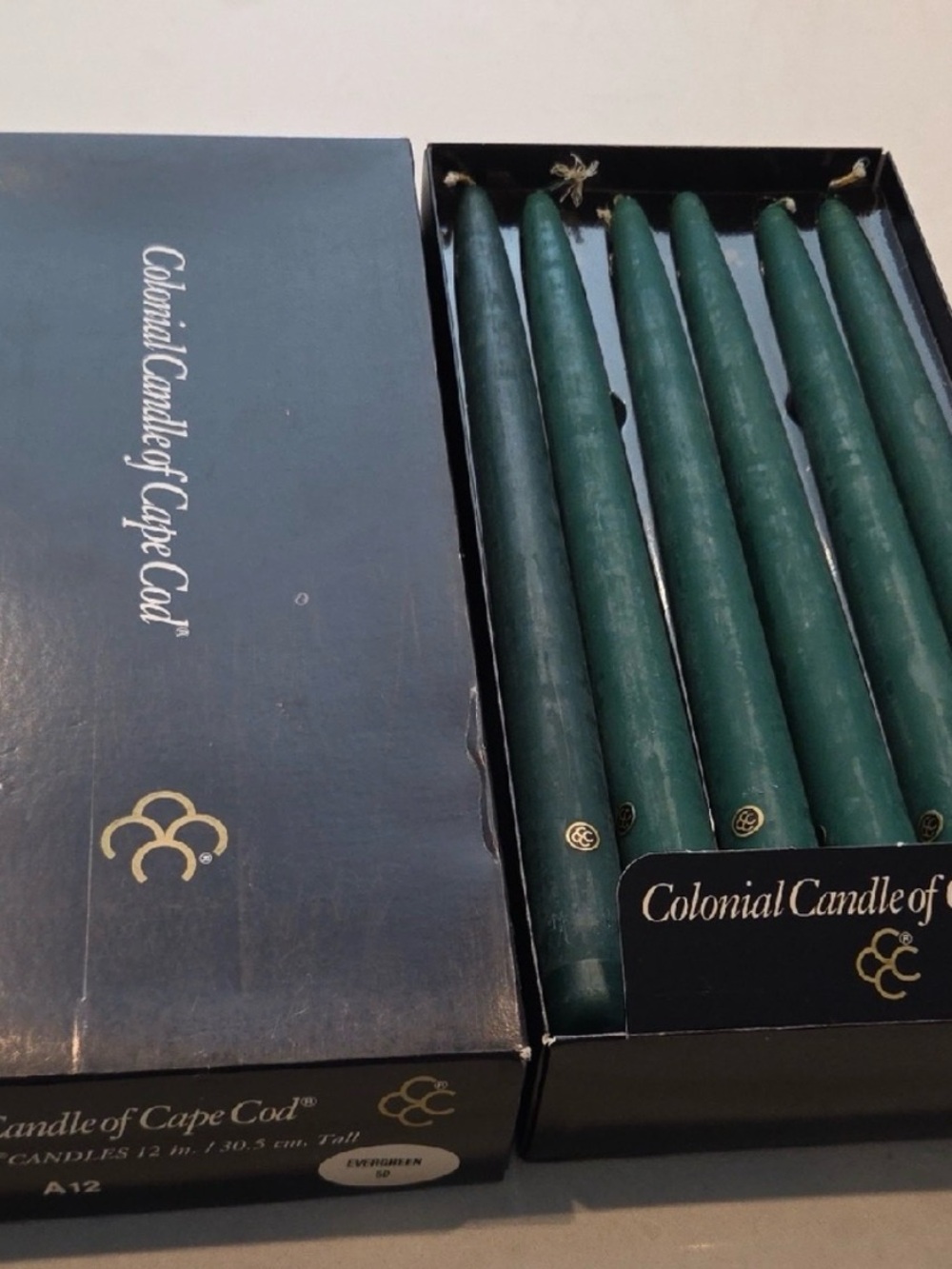 Deep Green Taper Candles - Set of 6